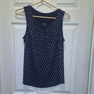 Sonoma Navy and White Sleeveless Blouse